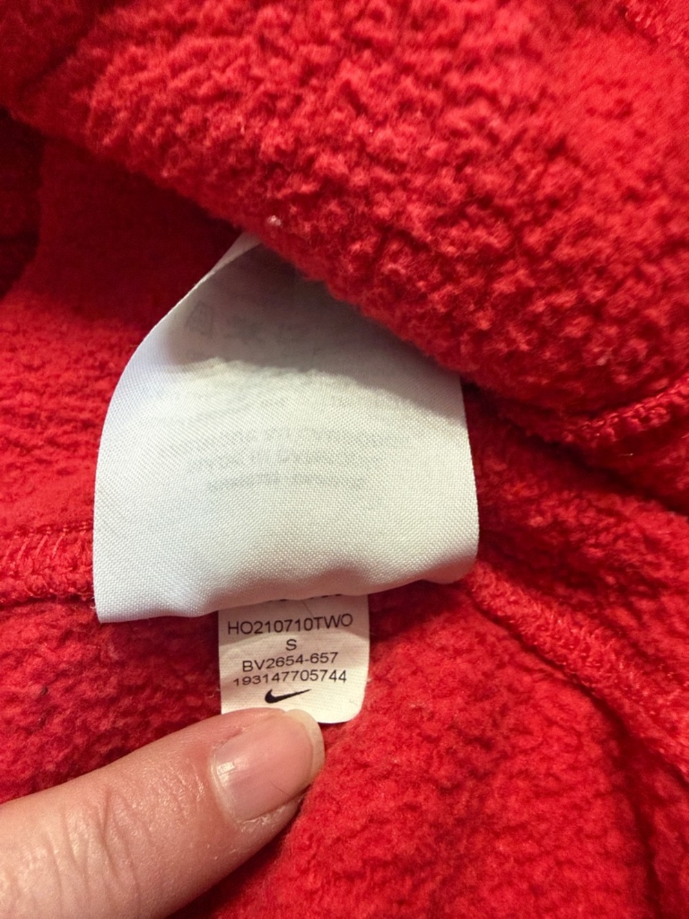 Nike Bright Red Hoodie with White Swoosh - Picture 3 of 3